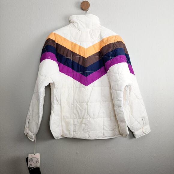 NEW Free People Hatch Printed Puffer Jacket Ivory Chevron Combo Maternity SMALL - Picture 11 of 13